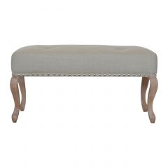 Cream Upholstered Studded Hallway Bench