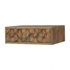 Wall Mounted Diamond Carved Bedside