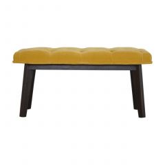 Mustard Velvet Hallway Bench