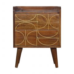 Chestnut Gold Inlay Abstract Bedside