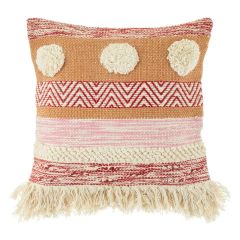 Nevada Pink Woven Stripe Cushion 