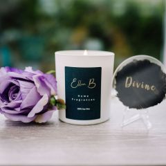 Divine 30cl Fresh Roses, Pomegranate and Plum Fragranced Candle by Ellen B