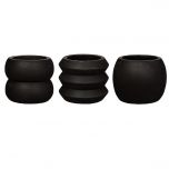 Totem Black Cement Planters - 3 Assorted
