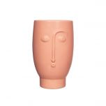 Face Vase Matt Pink